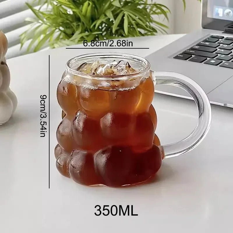 كوب المشروبات الزجاجي بتصميم بوهيمي