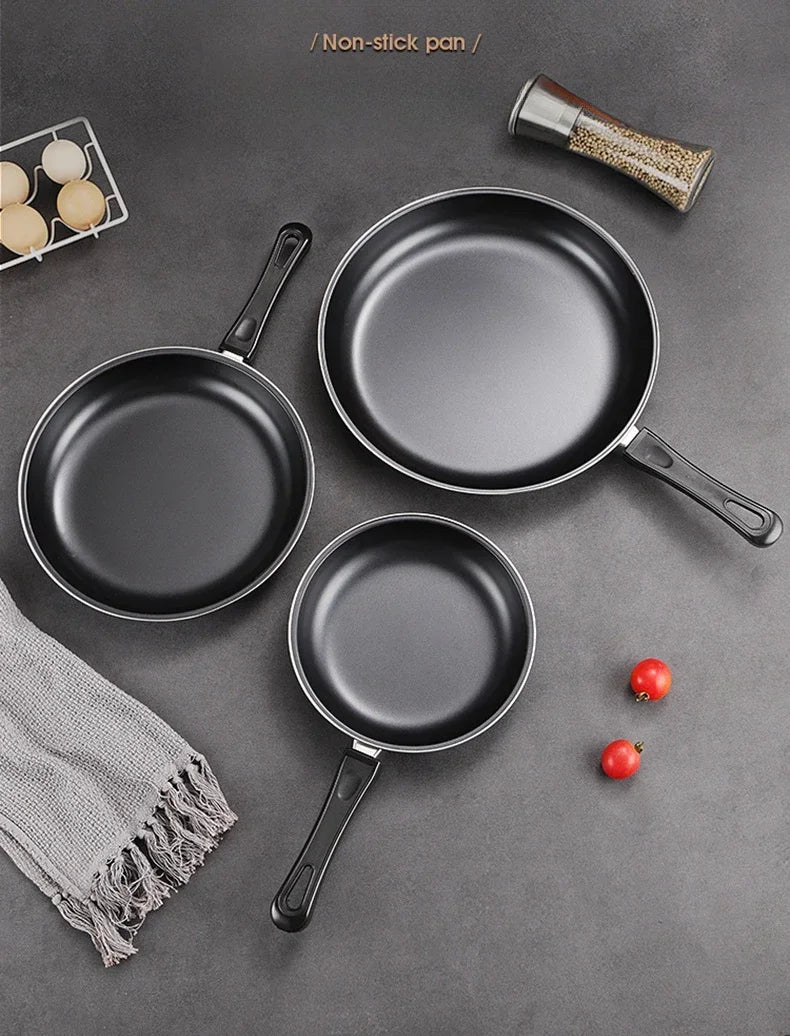 مجموعة مقالي غير لاصقة بثلاث مقاسات 🍳