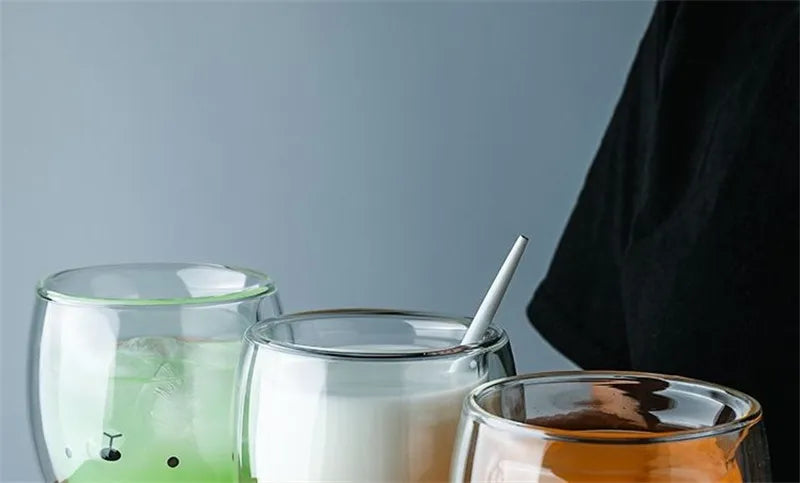 كوب الدب أو القطة الشفاف المانع للحرارة