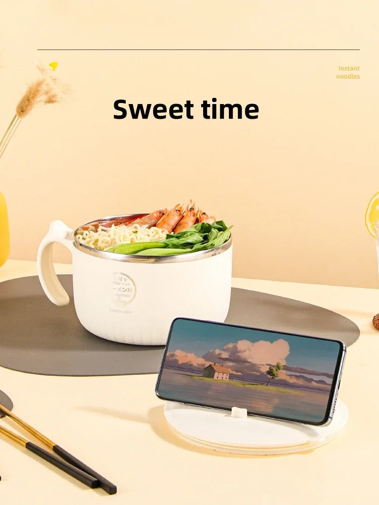 وعاء شوربة من الستانلس بغطاء 🍜