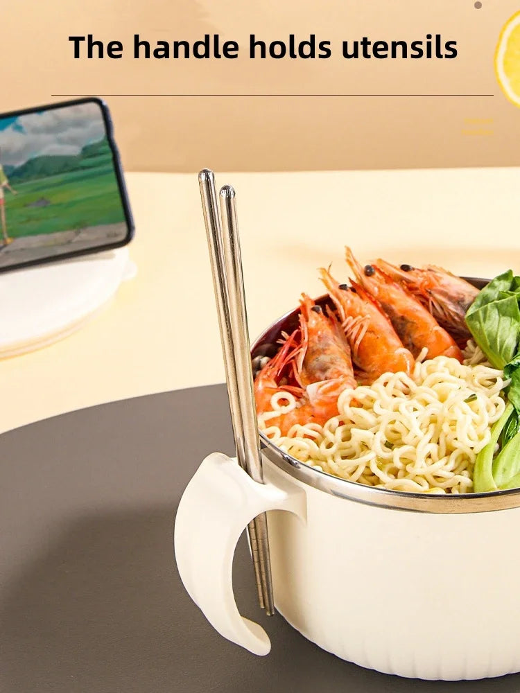وعاء شوربة من الستانلس بغطاء 🍜