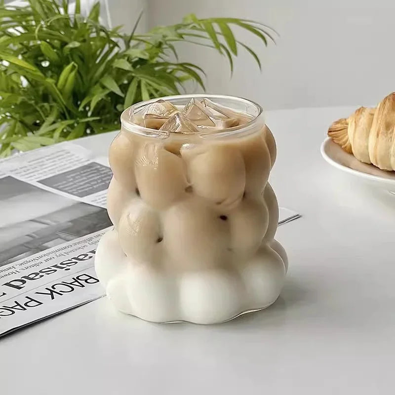 كوب المشروبات الزجاجي بتصميم بوهيمي