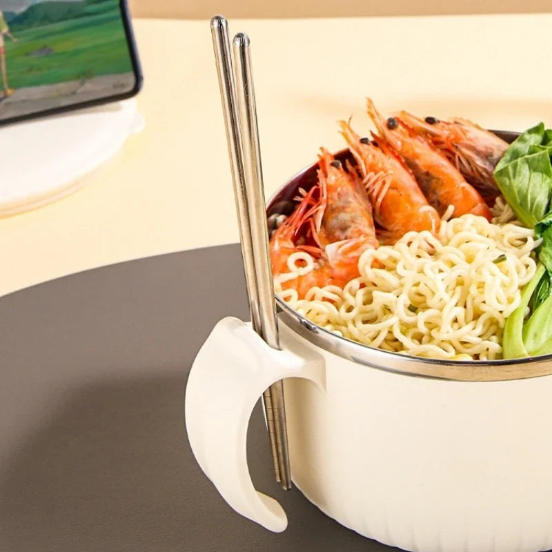 وعاء شوربة من الستانلس بغطاء 🍜