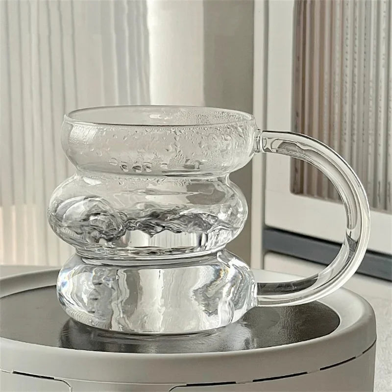 كوب المشروبات الزجاجي بتصميم بوهيمي