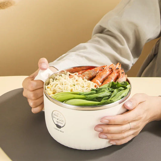 وعاء شوربة من الستانلس بغطاء 🍜