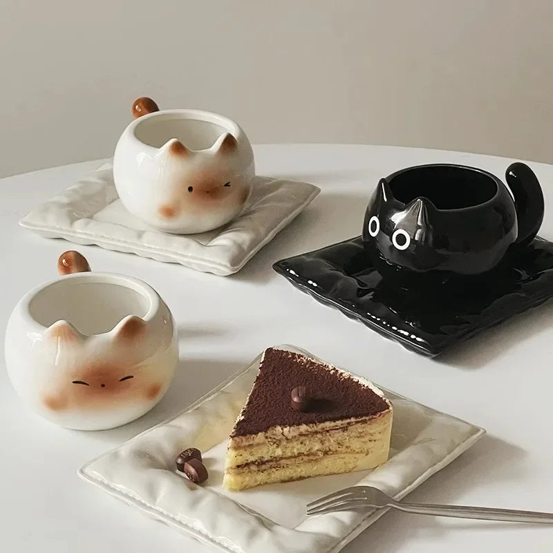 كوب سيراميك على شكل قط
